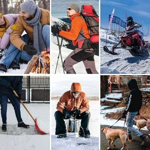 ihuan Waterproof Ski Gloves for Men & Women, Warm Snow Cycling Cold Weather Gloves | Touchscreen Compatible thumbnail 6