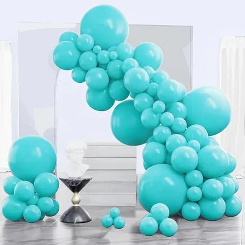 PartyWoo Teal Balloons 140 Count (Pack of 1) | Assorted Colors for Parties thumbnail 1