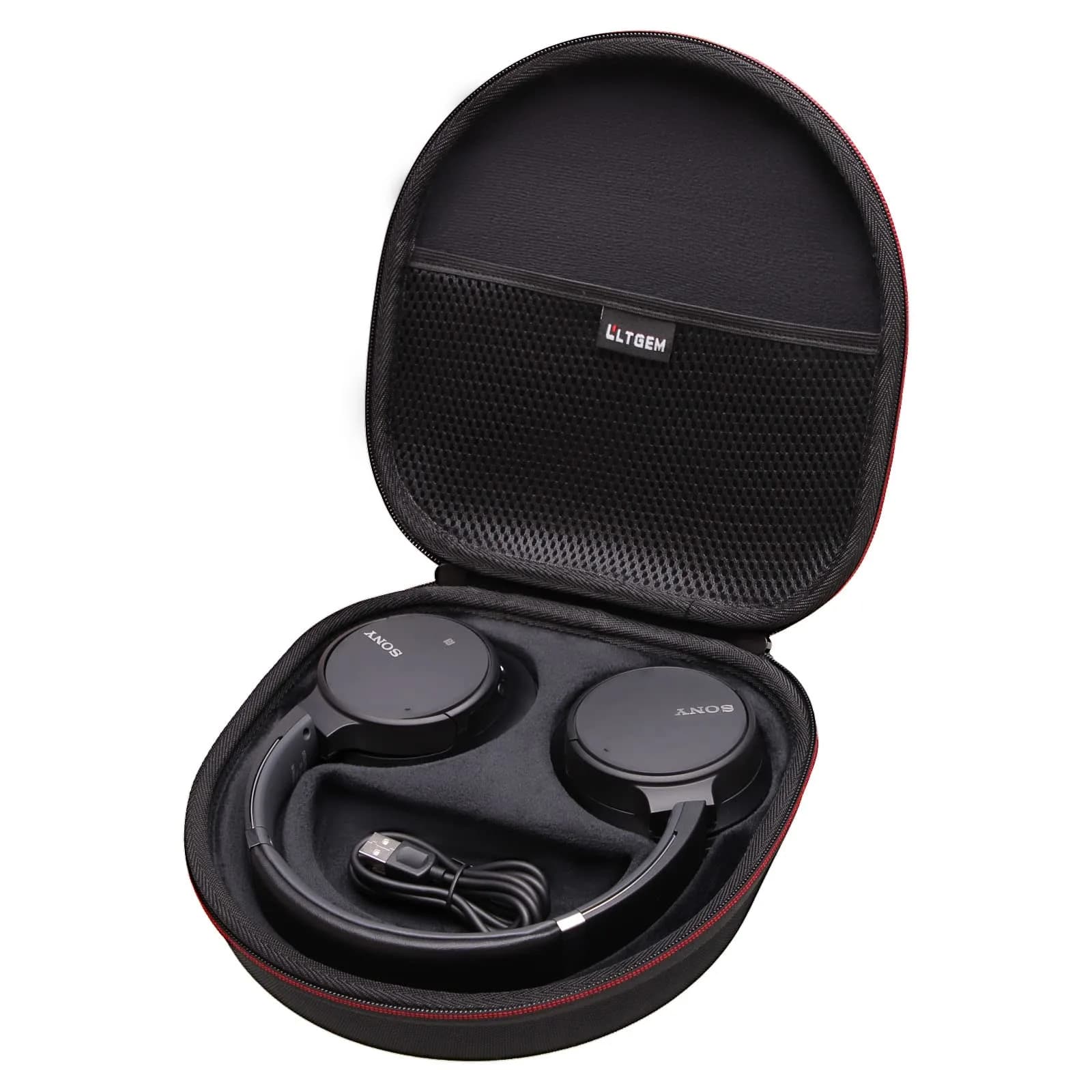 L LTGEM Case for Sony WH-CH720N/WH-CH520 Noise Canceling Wireless Headphones Black | Hard Travel Cover - main product image