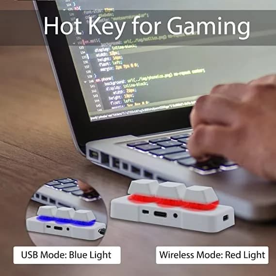 PCsensor 3-Key Mini Keypad Wireless Mechanical Gaming Keyboard with RGB LED | Programmable Hot Keys thumbnail 6