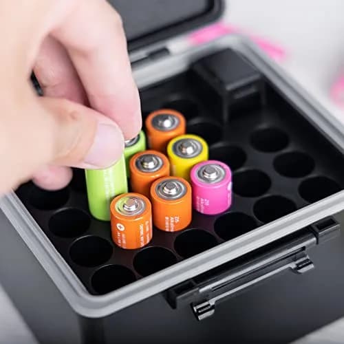 JJC AA Battery Case for 28x AA Batteries with Detachable Tester | Organizes and Protects thumbnail 4