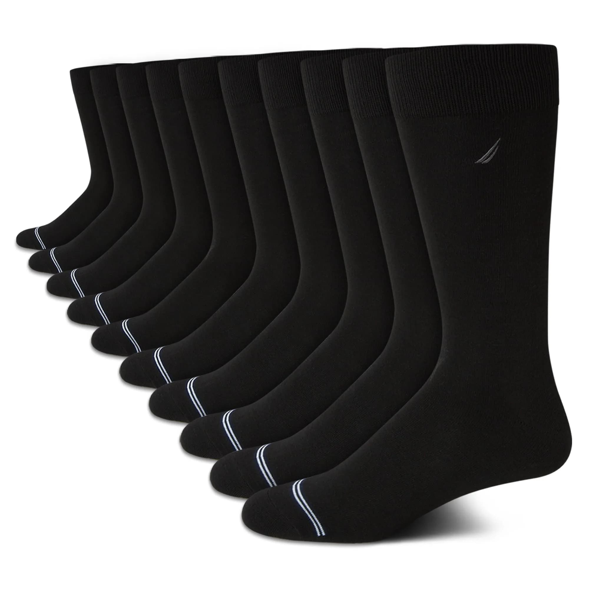 Nautica Men's Dress Socks Business Formal Comfort Stretch Crew Socks 10 Pack | 2.27 kg (5 lb) | Moisture-Wicking & Breathable - main product image