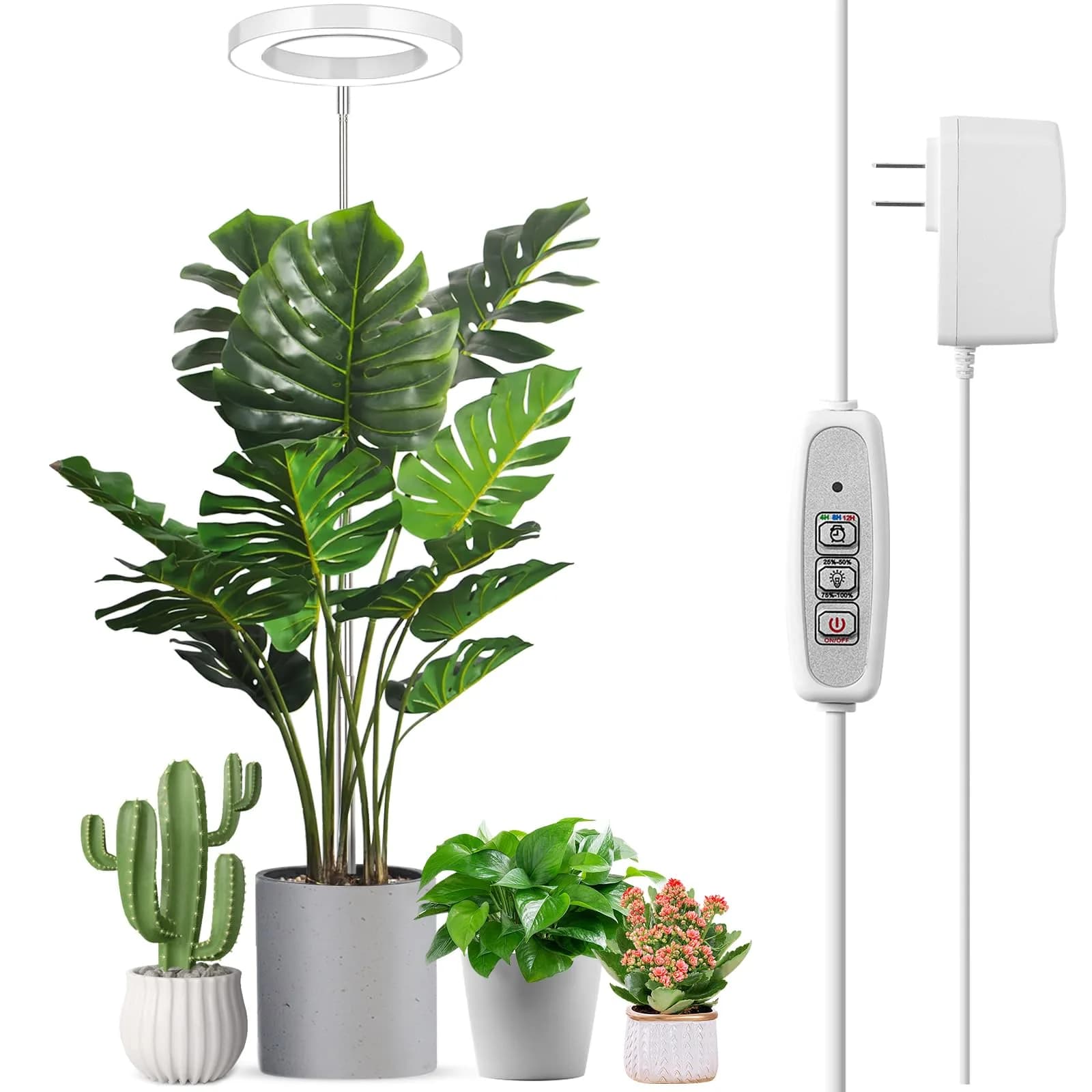 LORDEM Full Spectrum LED Grow Light, 72 LEDs, 4 Brightness Settings | Supports Indoor Plant Growth