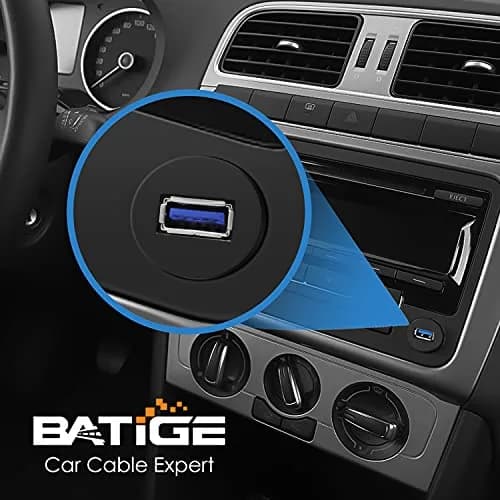 BATIGE USB 3.0 Male to Female AUX Car Mount Flush Cable 1ft | Waterproof Car Dash Extension thumbnail 3