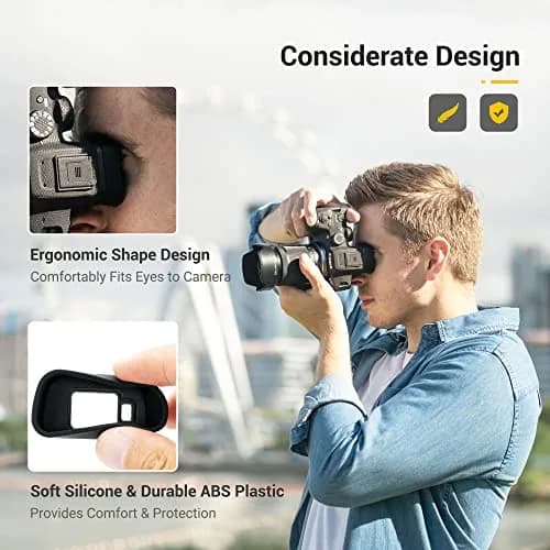 JJC Silicone Eyecup Viewfinder for Canon EOS R7 Camera with Extended Design | Dust & Light Blocker thumbnail 4