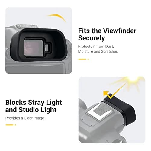 JJC Silicone Eyecup Viewfinder for Canon EOS R7 Camera with Extended Design | Dust & Light Blocker thumbnail 5