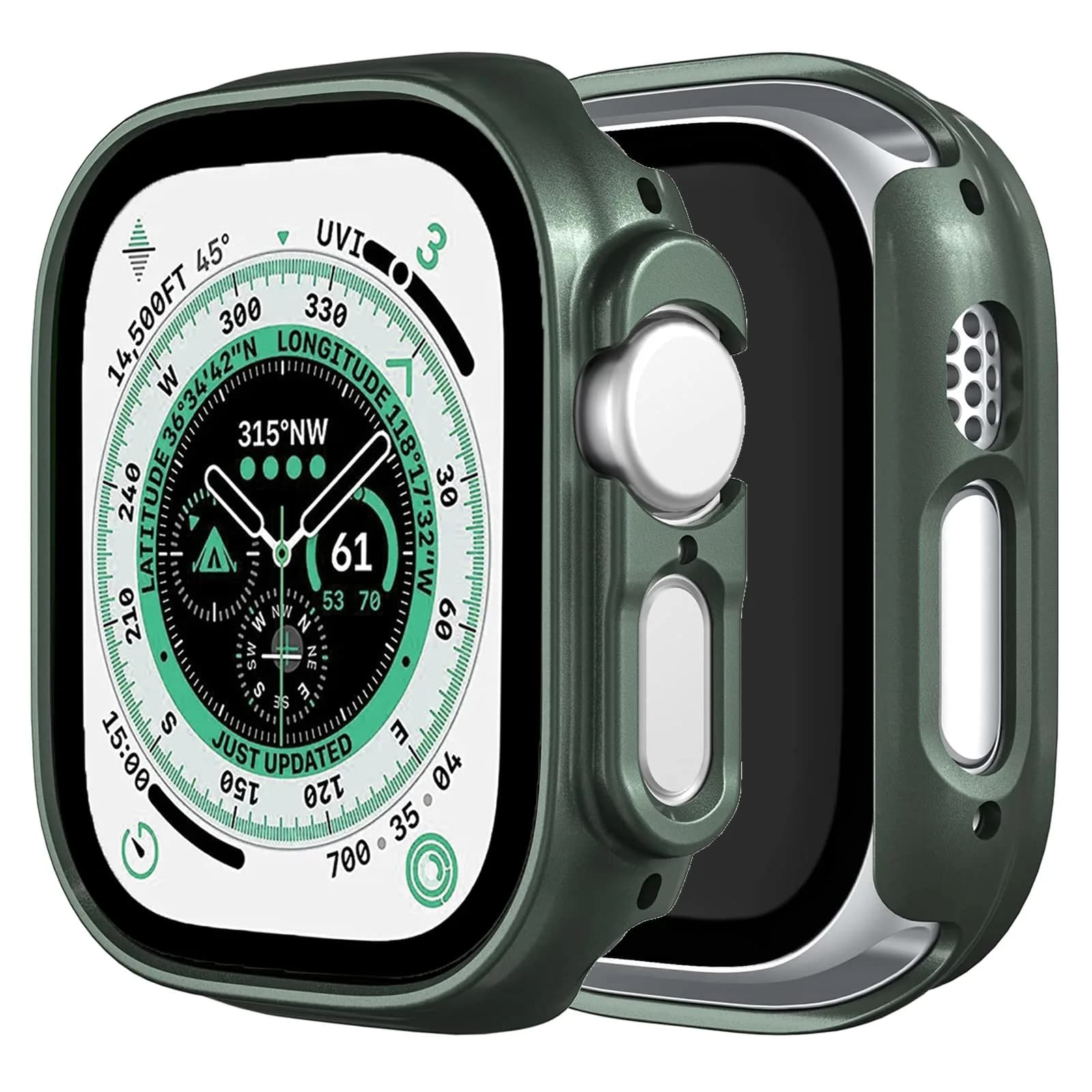 Miimall Apple Watch Ultra 49mm Case Gold | Ultra-Thin Electroplated Bumper — Green