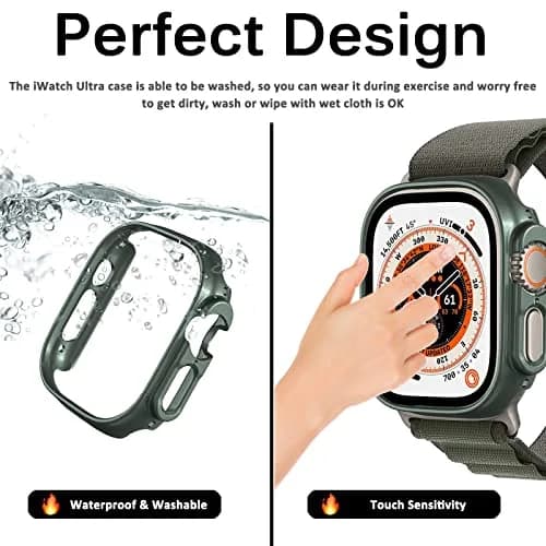 Miimall Apple Watch 49mm Ultra Case | Slim Hard PC Bumper for Ultra 2/3, Green thumbnail 5