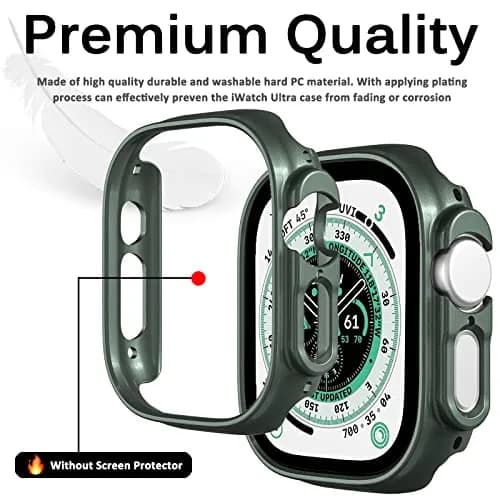 Miimall Apple Watch 49mm Ultra Case | Slim Hard PC Bumper for Ultra 2/3, Green thumbnail 3