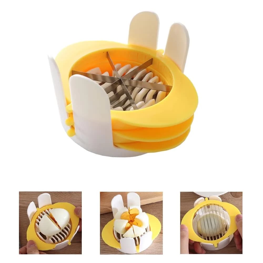 Jawbush 3-in-1 Egg Slicer with Metal Blades, Strawberry & Fruit Slicer (10.3 cm x 9.8 cm x 7.1 cm) - main product image