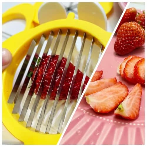 Jawbush 3-in-1 Egg Slicer with Metal Blades, Strawberry & Fruit Slicer (10.3 cm x 9.8 cm x 7.1 cm) thumbnail 4