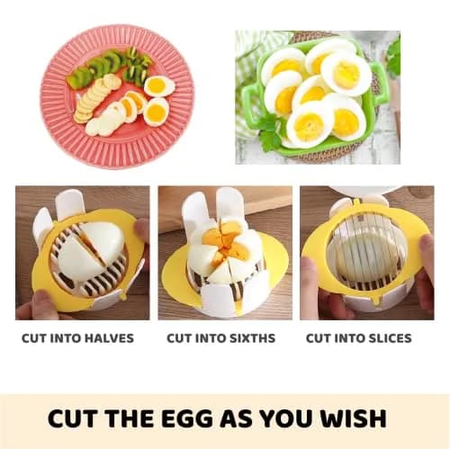 Jawbush 3-in-1 Egg Slicer with Metal Blades, Strawberry & Fruit Slicer (10.3 cm x 9.8 cm x 7.1 cm) thumbnail 5