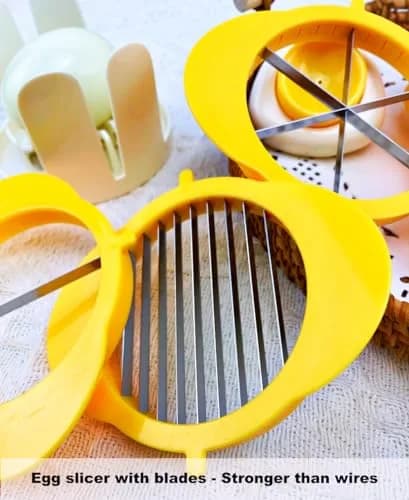 Jawbush 3-in-1 Egg Slicer with Metal Blades, Strawberry & Fruit Slicer (10.3 cm x 9.8 cm x 7.1 cm) thumbnail 3