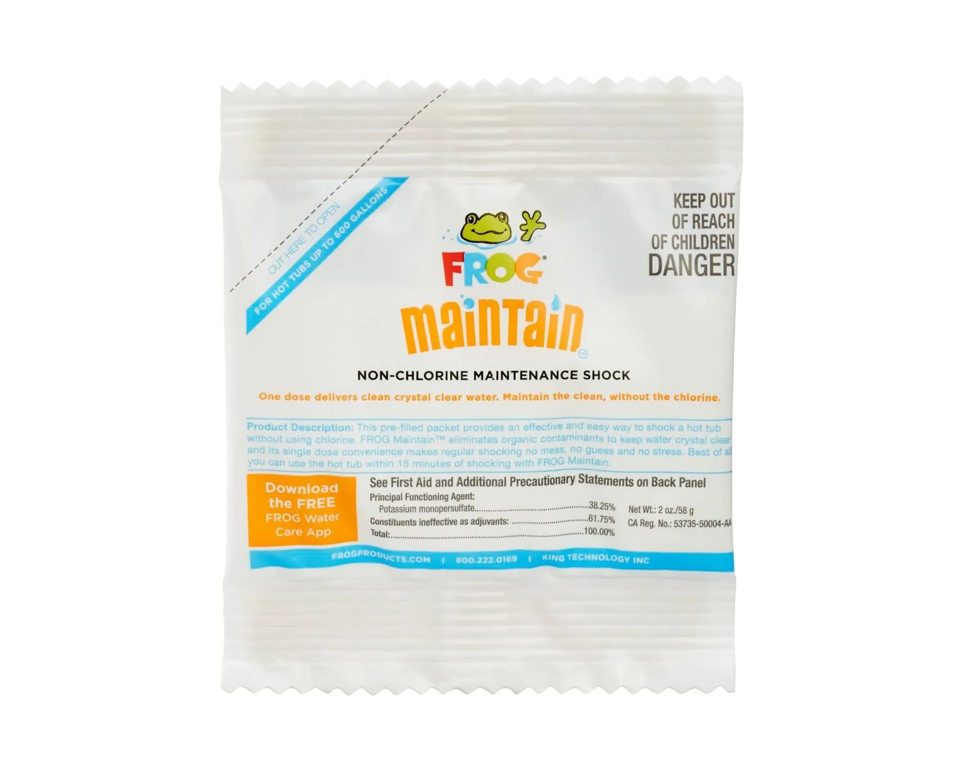 FROG Maintain Non-Chlorine Hot Tub Shock 1 Pack | Crystal Clear Water, Hassle-Free - main product image