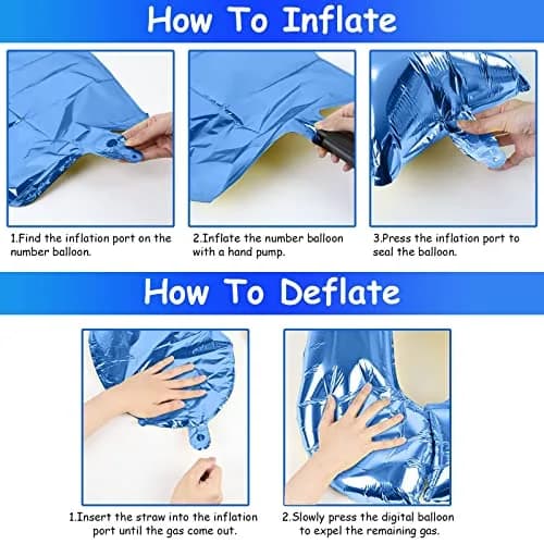 Lingqiang Blue Number 2 Foil Balloon 40 Inch | Reusable Mylar Party Decoration thumbnail 7