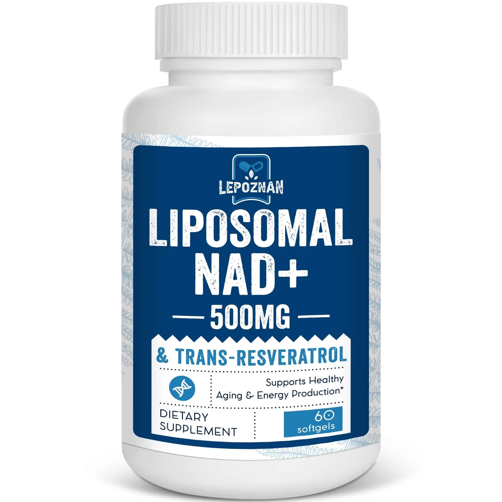 Lepoznan Liposomal NAD+ 500 mg + Trans-Resveratrol 300 mg | Superior Absorption Cellular Support - main product image