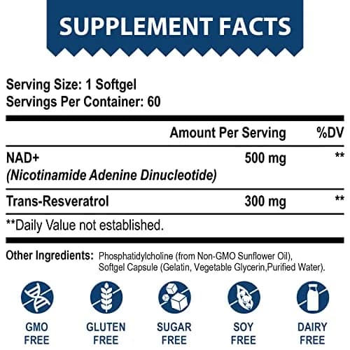 Lepoznan Liposomal NAD+ 500 mg + Trans-Resveratrol 300 mg | Superior Absorption Cellular Support thumbnail 2