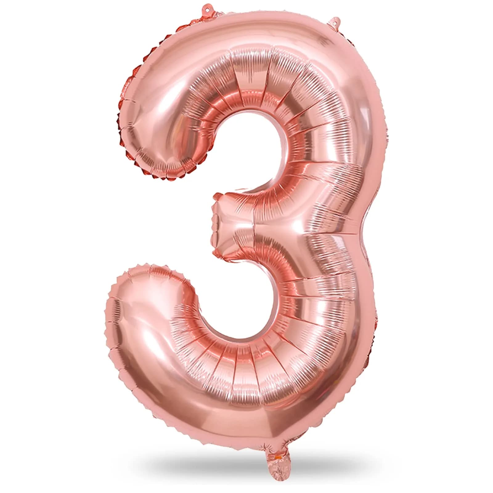 Lingqiang Rose Gold Number 3 Balloon | 40 Inch Large Foil Helium Balloon for Girls & Women Birthday Party Decorations