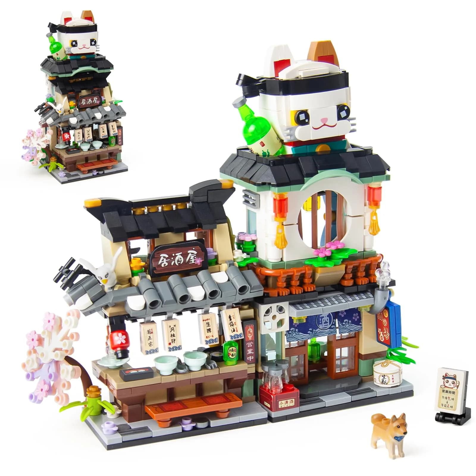 OundarM Japan Street View Mini Restaurant Takoyaki Trolley Building Set 951 Pcs | Architecture Model Kit for Teens & Adults — Izakaya Shop