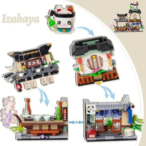 OundarM Japan Street View Izakaya Shop Building Set 789 Pieces | Foldable Architecture Model thumbnail 7