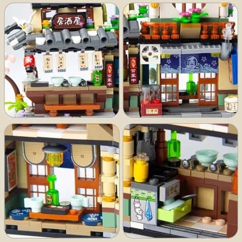 OundarM Japan Street View Izakaya Shop Building Set 789 Pieces | Foldable Architecture Model thumbnail 3
