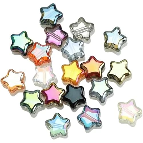 X Hot Popcorn Star Beads, 8mm Glass Star Beads, Electroplated, 200 pcs | Jewelry Craft Supplies thumbnail 1