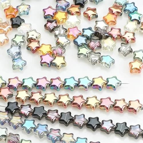 X Hot Popcorn Star Beads, 8mm Glass Star Beads, Electroplated, 200 pcs | Jewelry Craft Supplies thumbnail 7