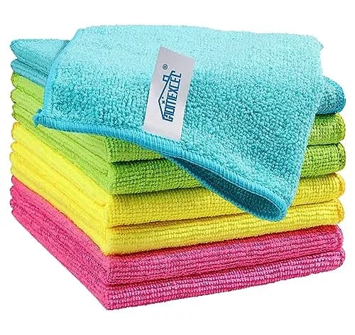 HOMEXCEL 8PK Microfiber Cleaning Cloths 11.5x11.5in | Scratch-Free & Ultra-Absorbent thumbnail 1