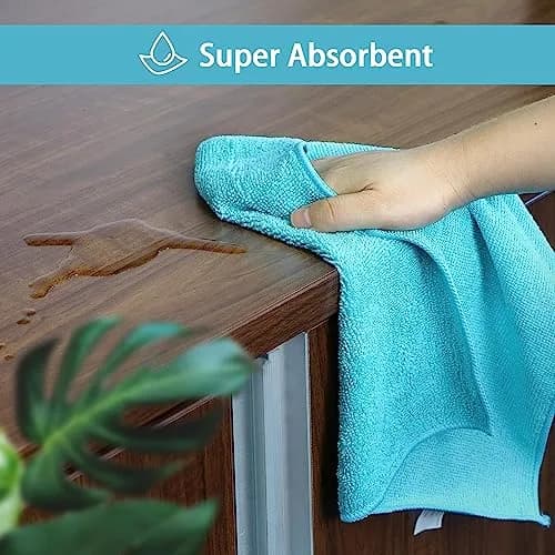 HOMEXCEL 8PK Microfiber Cleaning Cloths 11.5x11.5in | Scratch-Free & Ultra-Absorbent thumbnail 4