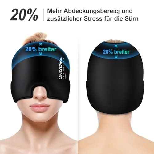 ONLYCARE Migraine Relief Cap, Soothing Headache Hat, Odorless Gel Ice Head Wrap, Hot & Cold Therapy, Headache Ice Pack for Tension Stress (Slight-Pink) | Reusable thumbnail 4