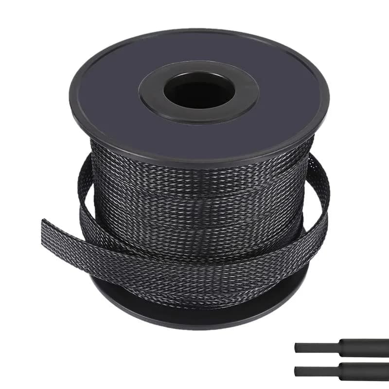 Gandenyan PET Expandable Braided Wire Loom 100ft-1/4Inch | Mesh Cable Management for Home & Office - main product image