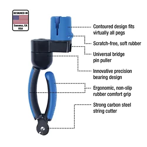 MusicNomad Grip ONE Guitar String Winder, Cutter & Pin Puller (MN223) | All-in-One Tool for Guitars, Basses, Ukuleles thumbnail 5
