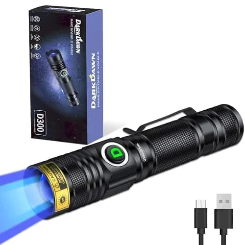 DARKDAWN UV 365nm Light Flashlight | USB Rechargeable Blacklight for Detection & Verification thumbnail 1