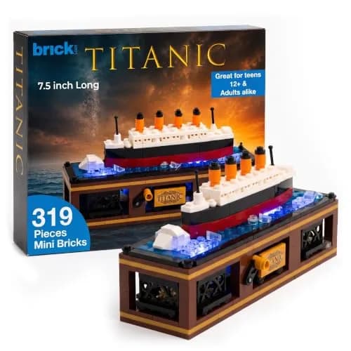 Brick Loot Titanic Iceberg Model Kit with LED Lights, 319-Piece Building Set 19.05cm (7.5" L) x 5.08cm (2" W) x 10.16cm (4" H) | STEM Learning Fun thumbnail 1