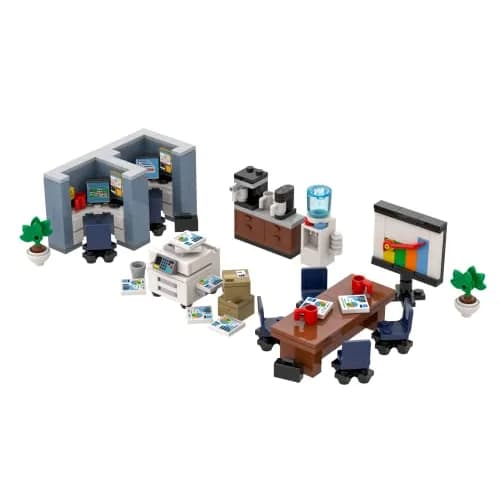 Brick Loot Office Building Set 289-Piece Mini Office Furniture Building Kit | Non-Toxic ABS Plastic - main product image