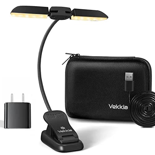 Vekkia 14 LED Book Light with Charger & Travel Case, 7 oz (198 g) | Portable Clip-on Reading Lamp thumbnail 1