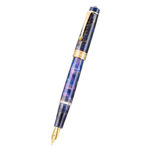 Asvine P20 Purple Resin Fountain Pen Piston Filling, Fine Point Smooth Writer with Gift Case | 14.6cm (5.75 in) thumbnail 3