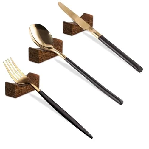 YTLX Natural Wenge Wood Chopstick Rests Set of 10 | Sturdy & Smooth for Kitchen Dining thumbnail 2