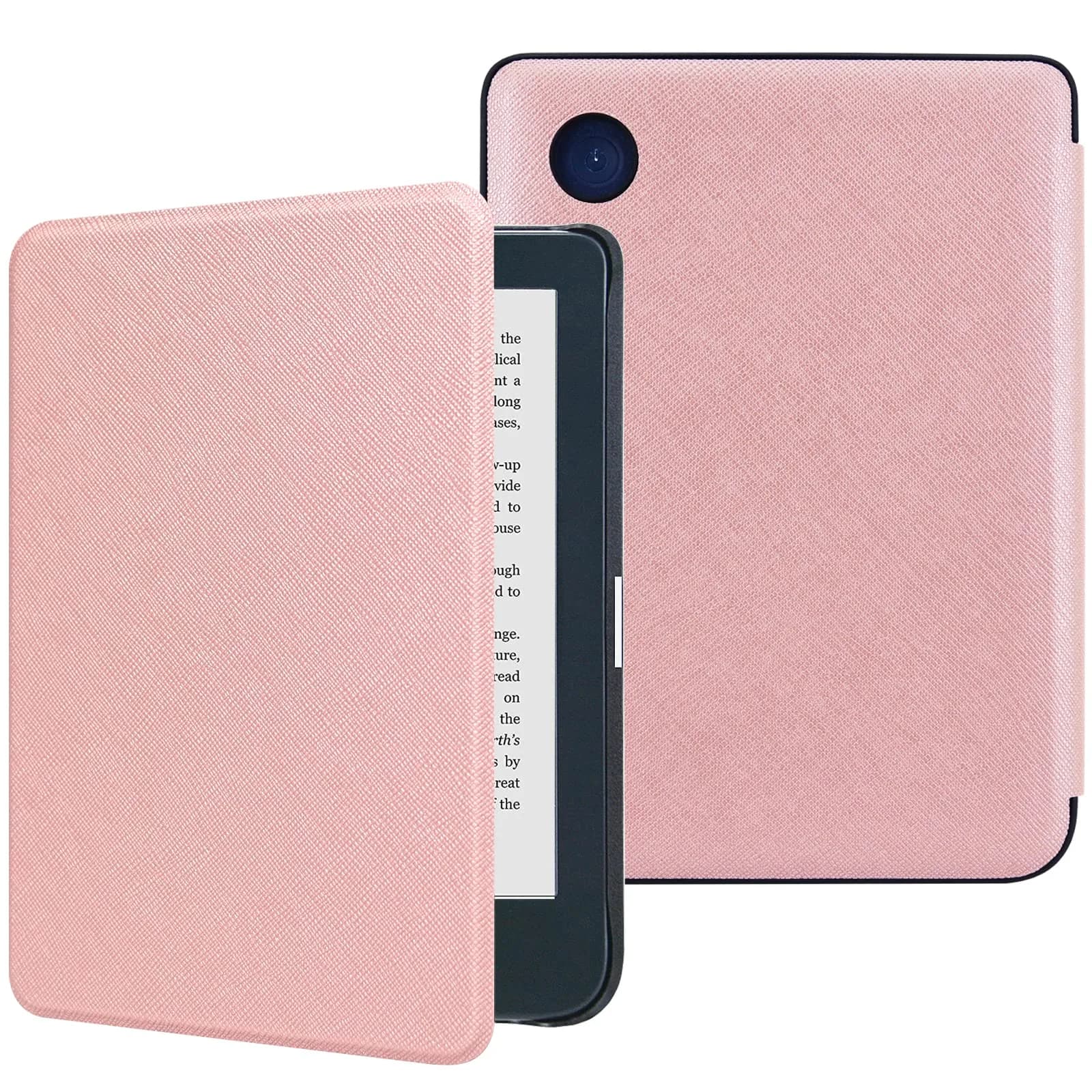 DMLuna Case for Kobo Clara 2E 6" - Ultra Slim Lightweight Folio with Auto Sleep/Wake Function, Purple | Premium PU Leather Protective Cover — Rose Gold