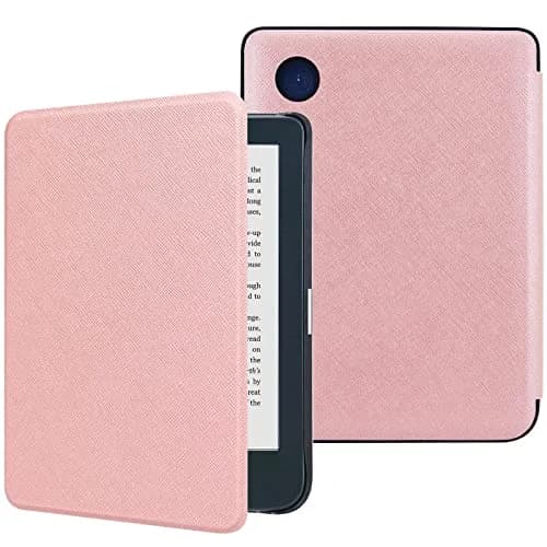 DMLuna Rose Gold Folio Case for Kobo Clara BW/Colour/2E 6" | Auto Sleep Wake PU Leather Cover thumbnail 1