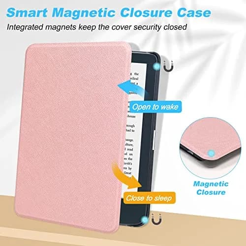 DMLuna Rose Gold Folio Case for Kobo Clara BW/Colour/2E 6" | Auto Sleep Wake PU Leather Cover thumbnail 3