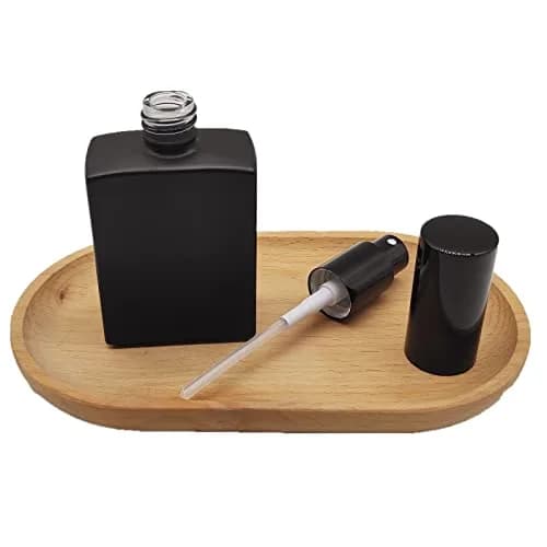 PimyRcyi 8PCS Square Glass Spray Bottle 50ml (1.7oz) | Matte Black Fine Mist Refillable Container thumbnail 5