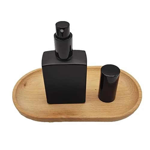 PimyRcyi 8PCS Square Glass Spray Bottle 50ml (1.7oz) | Matte Black Fine Mist Refillable Container thumbnail 4