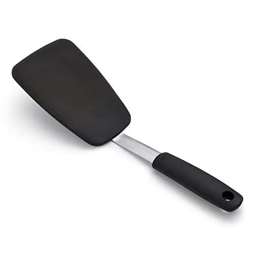 OXO Good Grips Large Silicone Flexible Turner & Tongs Set, Black | Heat-Resistant to 600°F, Non-Stick Safe thumbnail 5