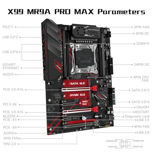 MACHINIST X99 MR9A PRO MAX Motherboard Intel LGA 2011-V3 DDR4 ATX Server | Quad-Channel 128GB ECC/Non-ECC Memory Support thumbnail 6