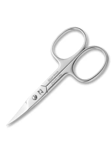 ZIZZLON Curved Micro Serrated Nail Scissors 22mm Blade | Professional Surgical Grade Stainless Steel thumbnail 1
