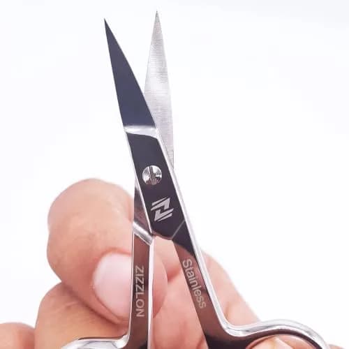 ZIZZLON Curved Micro Serrated Nail Scissors 22mm Blade | Professional Surgical Grade Stainless Steel thumbnail 7