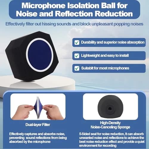 Piwerod Microphone Isolation Ball with Pop Filter for USB & Condenser Mics | Studio-Grade Sound & Noise Reduction thumbnail 5