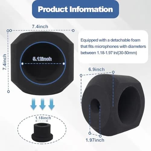 Piwerod Microphone Isolation Ball with Pop Filter for USB & Condenser Mics | Studio-Grade Sound & Noise Reduction thumbnail 3