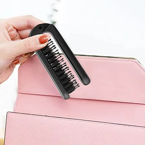 Ancable Folding Hair Brush Black | Boar Bristle Detangling Pocket Brush for All Hair Types thumbnail 6
